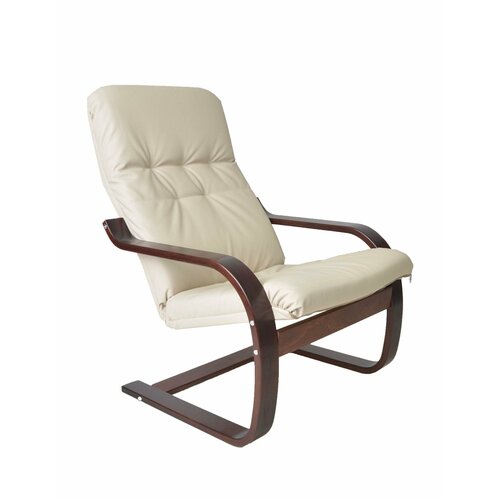 Кресло Сайма экокожа арт. GT3299 (2 уп. каркас вишня 1 уп, сиденье беж 1 уп.)