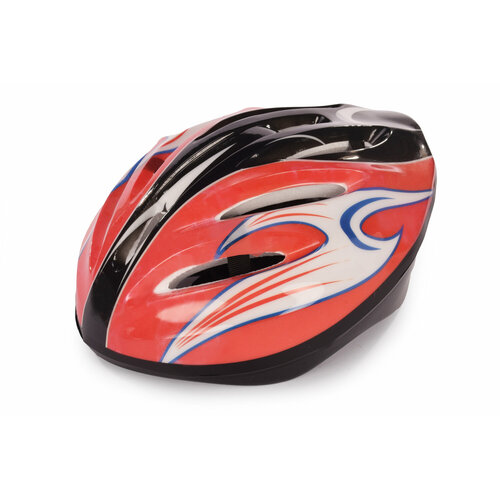 Шлем детский защитный для катания на велосипеде, самокате, роликах, скейтборде, обхват 52-54 см, размер М, 30х20х13 см, красный – 1 шт
