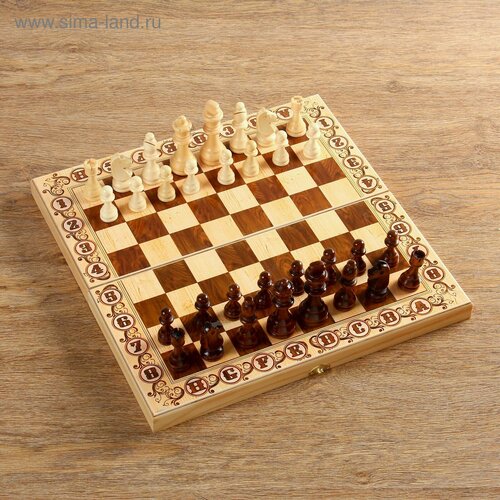 Шахматы турнирные деревянные 40 х 40 см Дебют, король h-9 см, пешка h-4.5 см