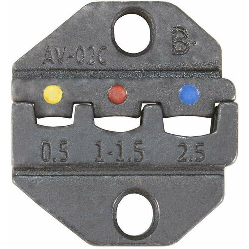 02C, Матрица для обжимного инструмента SN-01C, 8х26х29 мм, сечение провода 0.5: 1.0-1.5: 2.5 мм2 (23-13AWG), углеродистая сталь