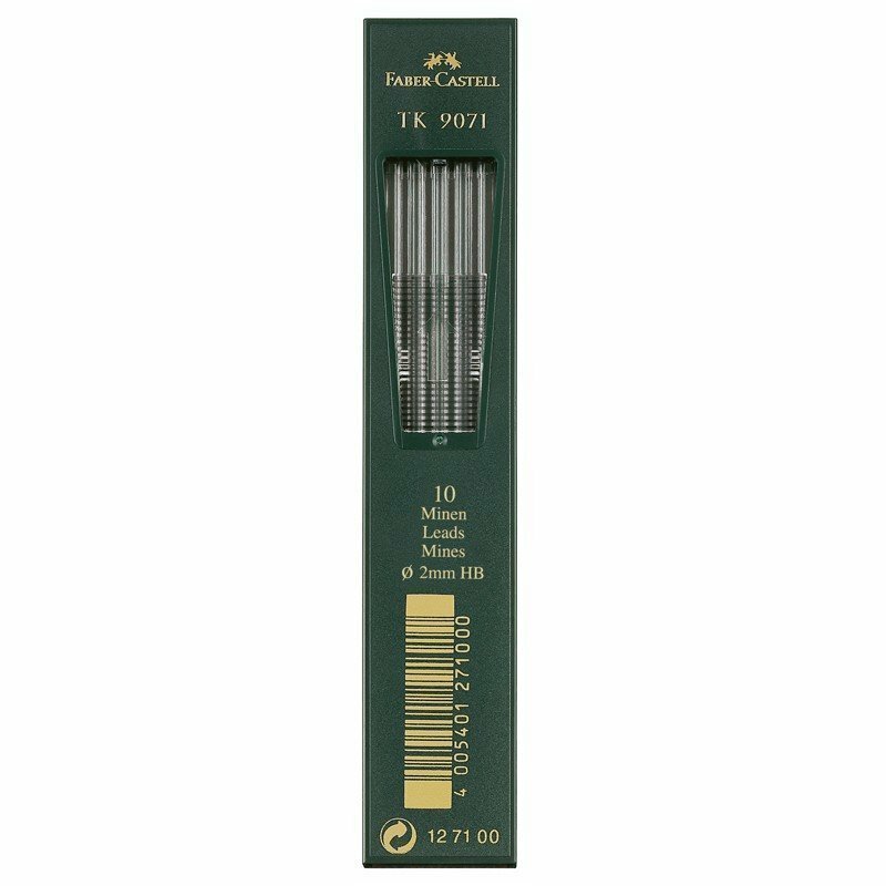 Грифели для цанговых карандашей Faber-Castell "TK 9071", 10шт, 2,0мм, HB