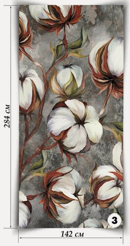 Изображение товара Мраморные обои Хлопок, лист 142х284 см, 4,033 кв. м, толщина 2 мм, подходит для наружной и внутренней отделки, экологичный, состоит из натуральной мраморной кроошки