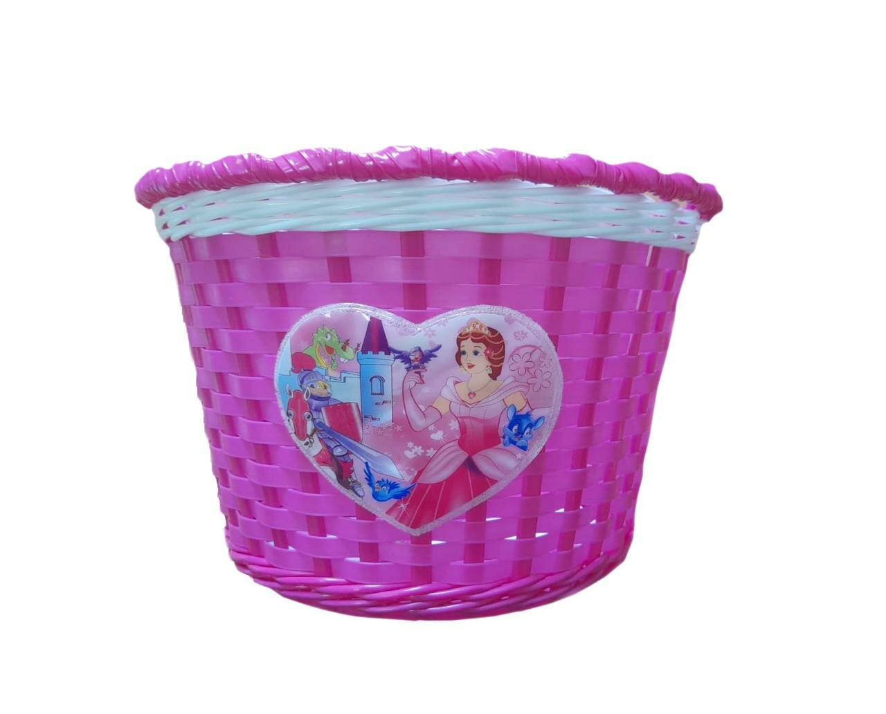 Корзина 00-170429 детская 23,5х16,5х15,5см пластиковое универсальное креплениена руль 2мя ремешками, розовая