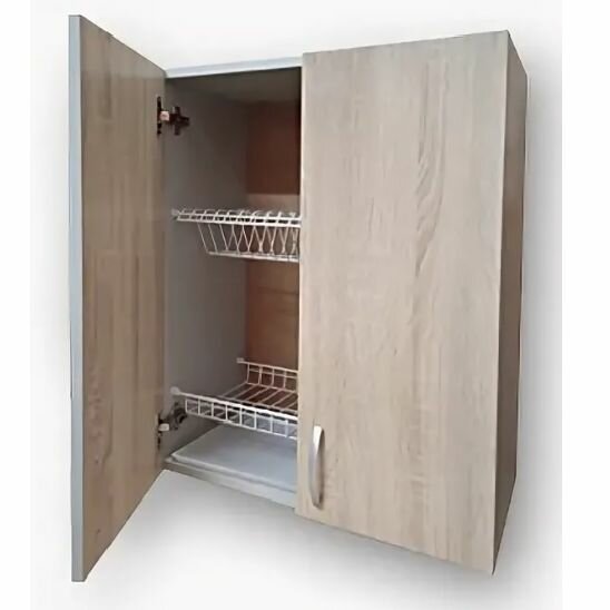 Шкаф сушильный навесной 800*300 дуб молочный ламинированный 2-х дверный SIRIUSLINE