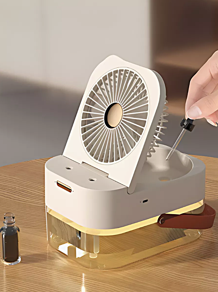 Настольный вентилятор с подставкой, Увлажнитель воздуха портативный, 3 режима скорости, Белый - фотография № 6