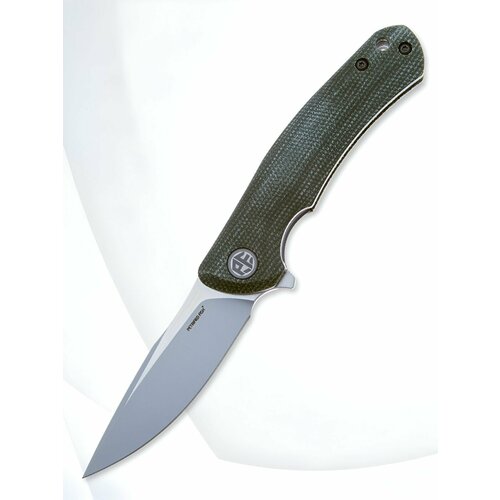 Складной нож Petrified Fish Warrior Mini сталь K110, рукоять Green Micarta