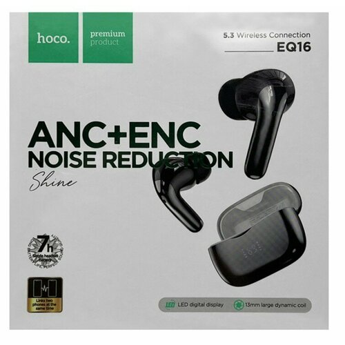 Наушники беспроводные Hoco EQ16 черный 1820₽