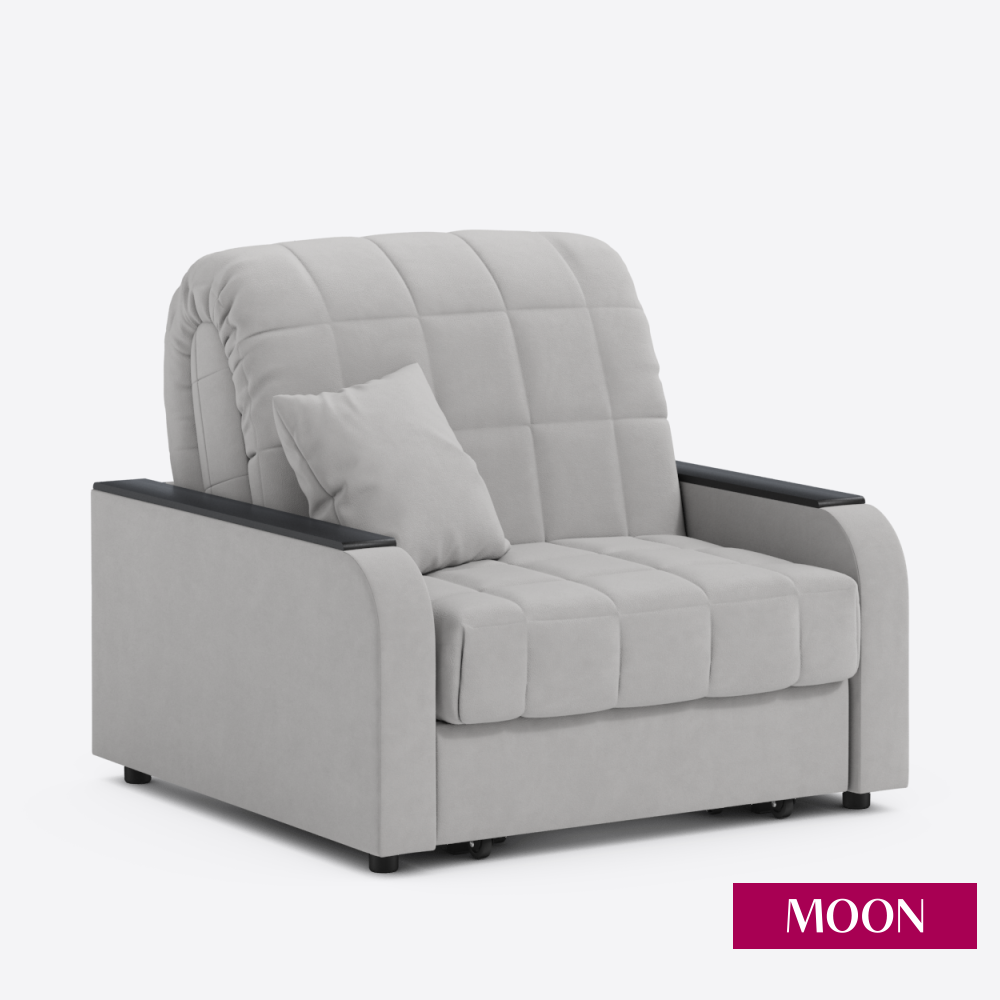 Кресло-кровать для дома, светло серый, Аккордеон MOON FAMILY 044, 103х104х90 см (арт Z000085), Эксклюзивная пена UniqFoam