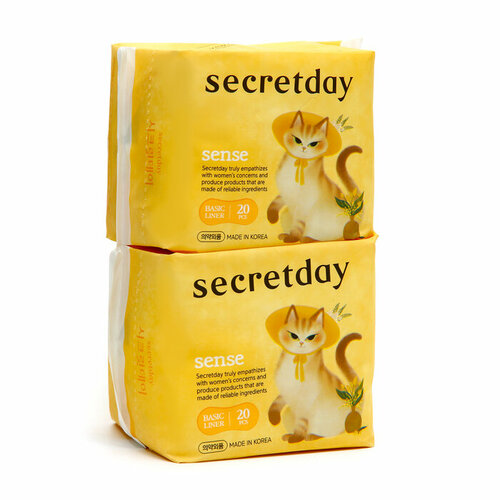 Ежедневные ультратонкие дышащие прокладки Secret Day Sense, 2*20 шт.