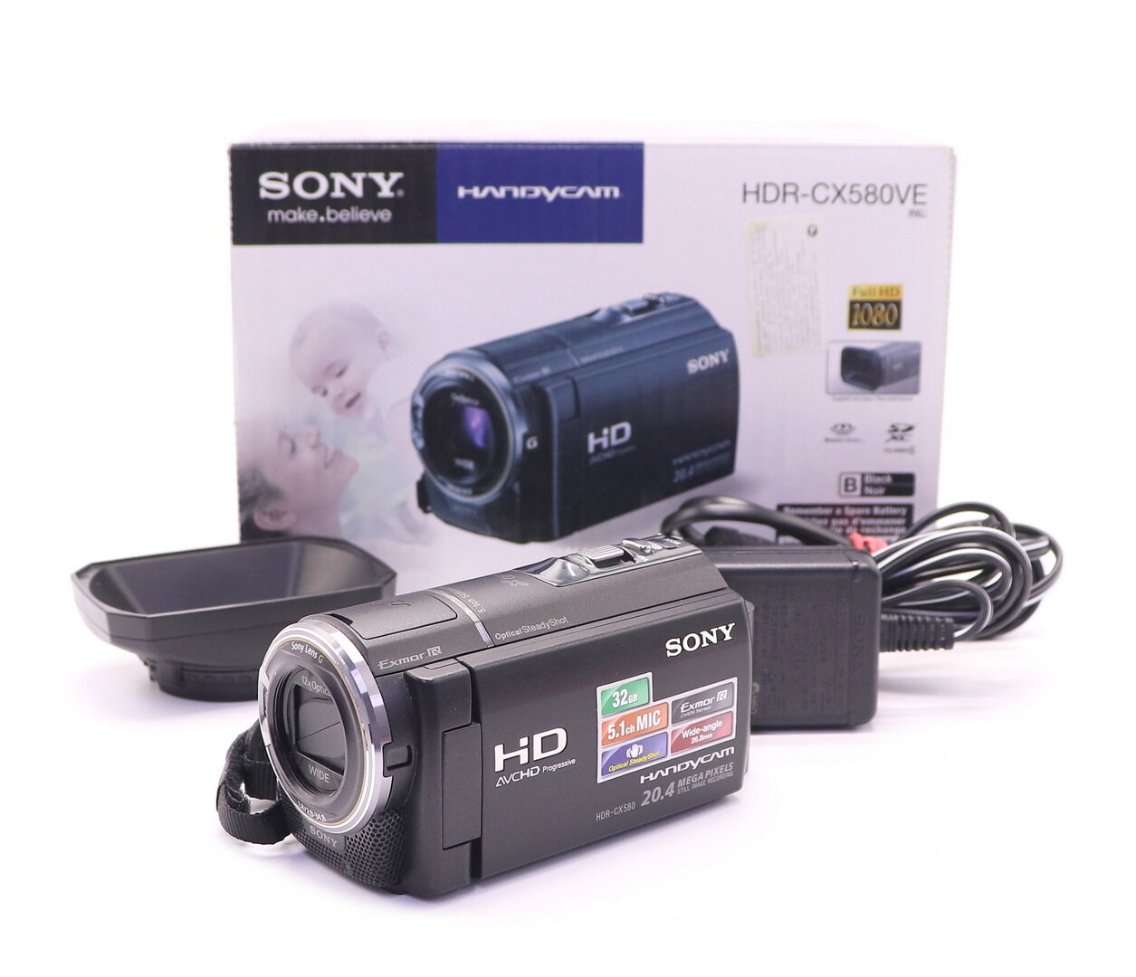 Видеокамера Sony HDR-CX580VE в упаковке