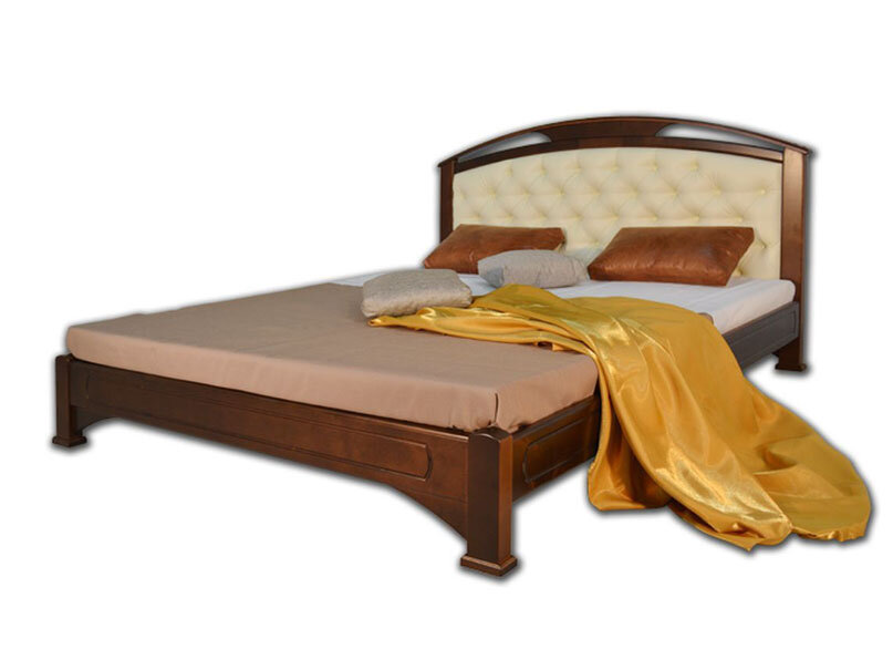 Кровать Омега-2 деревянная 180х200 см из массива сосны двуспальная Сосновый Дом