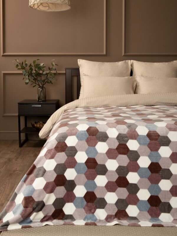 фото Плед TexRepublic Absolute фланель, 200х220, серо-бежевый (44106)