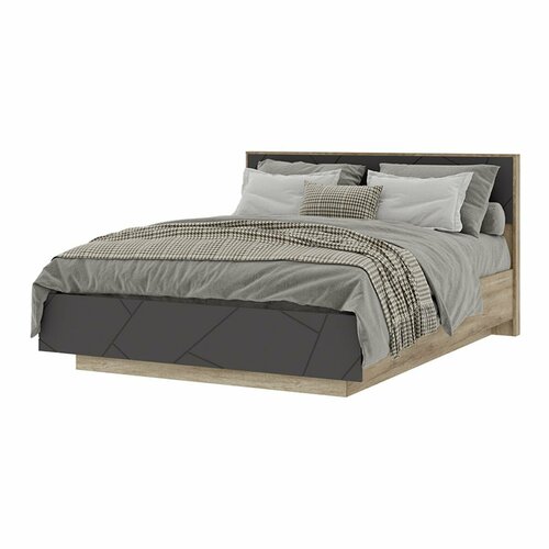 Кровать Даллас КР 02 1820 м с ортопедическим основанием - Дуб Каньон Софт Графит 28952₽