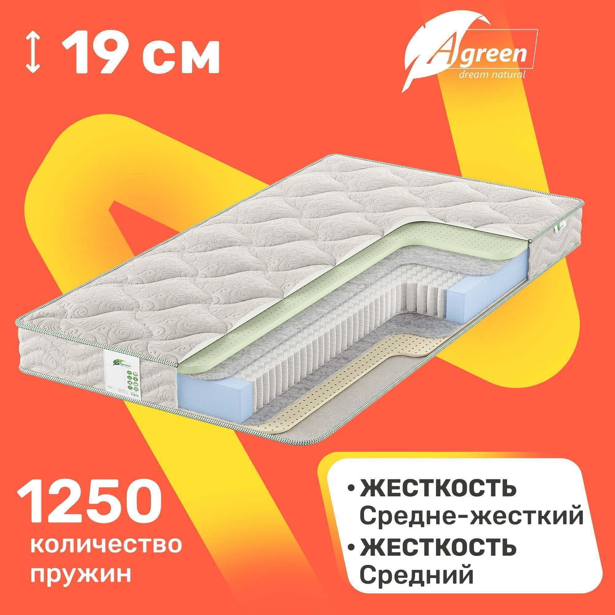 Матрас c независимыми пружинами Agreen Try Chicago 60x120