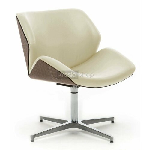 Конференц-кресло Charm CHARMB Wood Nut Rio Latte задняя спинка дерево орех бежевая натуральная кожа 115830₽