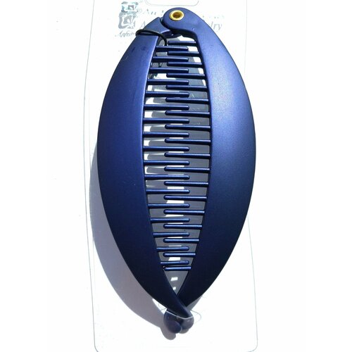 Матовая перламутровая синяя заколка банан для волос 333₽