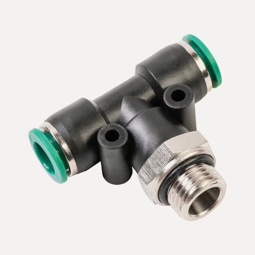 Изображение товара GARWIN PRO 808520-T-10-10-14 Фитинг цанговый Т-тройник М1/4" 10 мм, с уплотнением, пластм. корпус