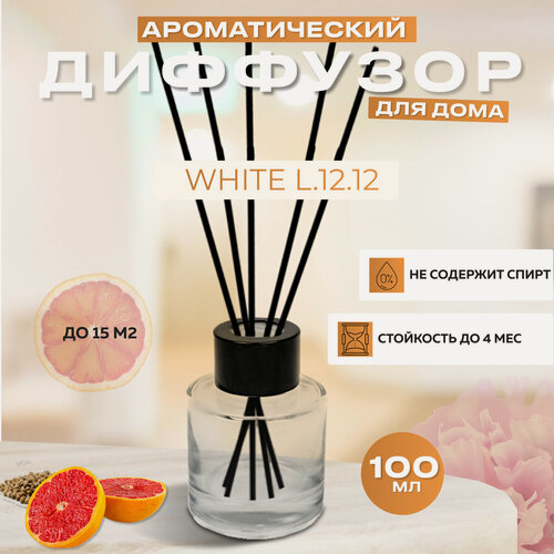 Изображение товара Диффузор для дома с палочками, White 12.12, 100мл / Освежитель воздуха в квартиру Gratus Parfum