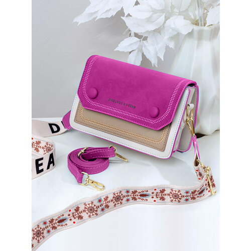 Сумка кросс-боди GREEN MANDARIN, фактура матовая, пудровый