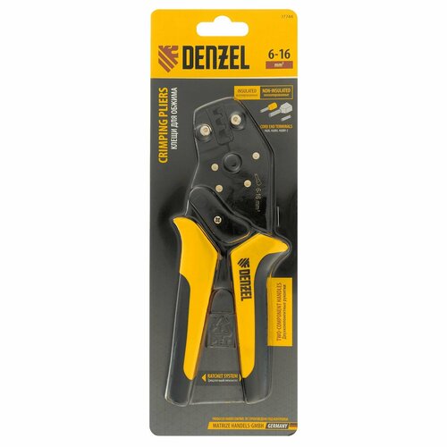 Клещи для обжима наконечников штыревых НШВ НШВИ НШВИ-2 6-16 мм2 Denzel 2540₽