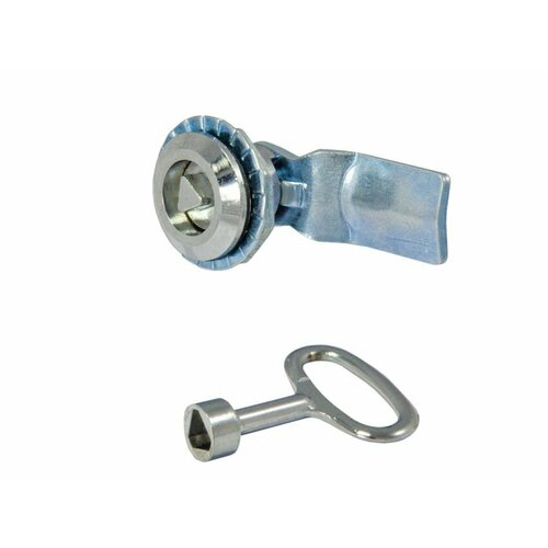 Замок щитовой MS-705-4 (треугольный ключ, ригель изогнут на 7 мм)