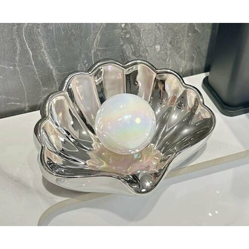 Мыльница керамика для ванной , мыльница на раковину для кухни, держатель для мыла, серебристая