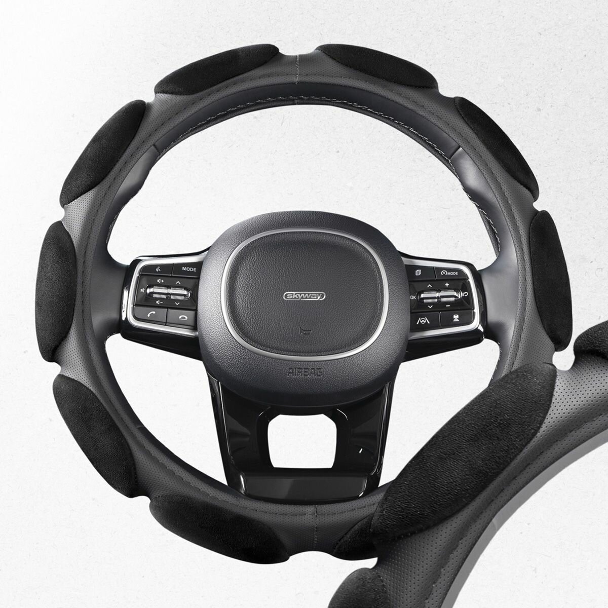Оплетка замша M Sponge classic SKYWAY 10 подушечек Черная (S01101039)