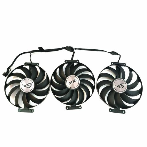 CF1010U12S, T129215SU. 95мм, 7 pin. Комплект кулеров (вентиляторов охлаждения) для видеокарт Asus ROG Strix RTX 3060 3070 3080 3090 Ti RX 6700 6750 6800 6900 6950 XT
