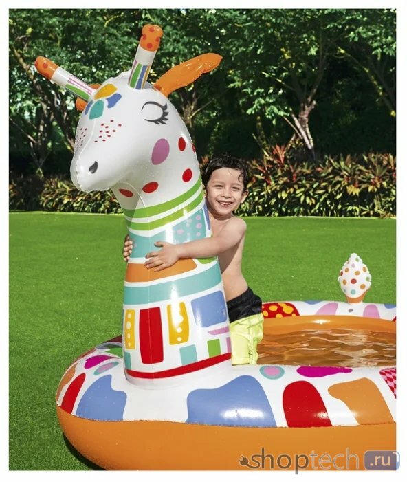 Изображение Надувной бассейн Bestway Groovy Giraffe Sprayer 53089 266x157x127 см