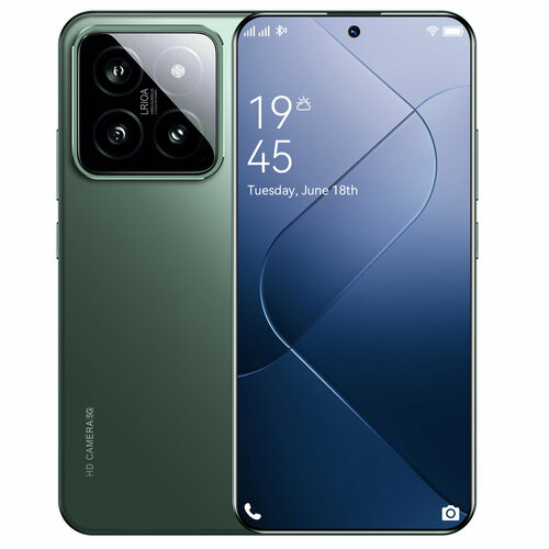 Смартфон M15 PRO Global 12512 ГБ Игры для смартфонов Мобильные Dual nano SIM мощные игровые функции быстрая зарядка мощный процессор Акции на смартфоны русская версия cдлительное время автономной работы зеленый 9800₽