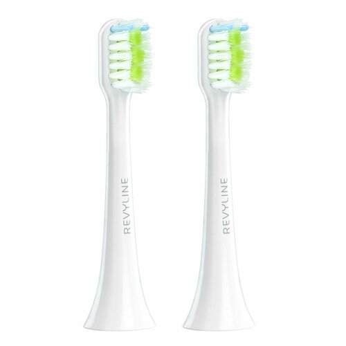 Сменные насадки для электрической звуковой зубной щетки Revyline RL 040, белые, 2 шт