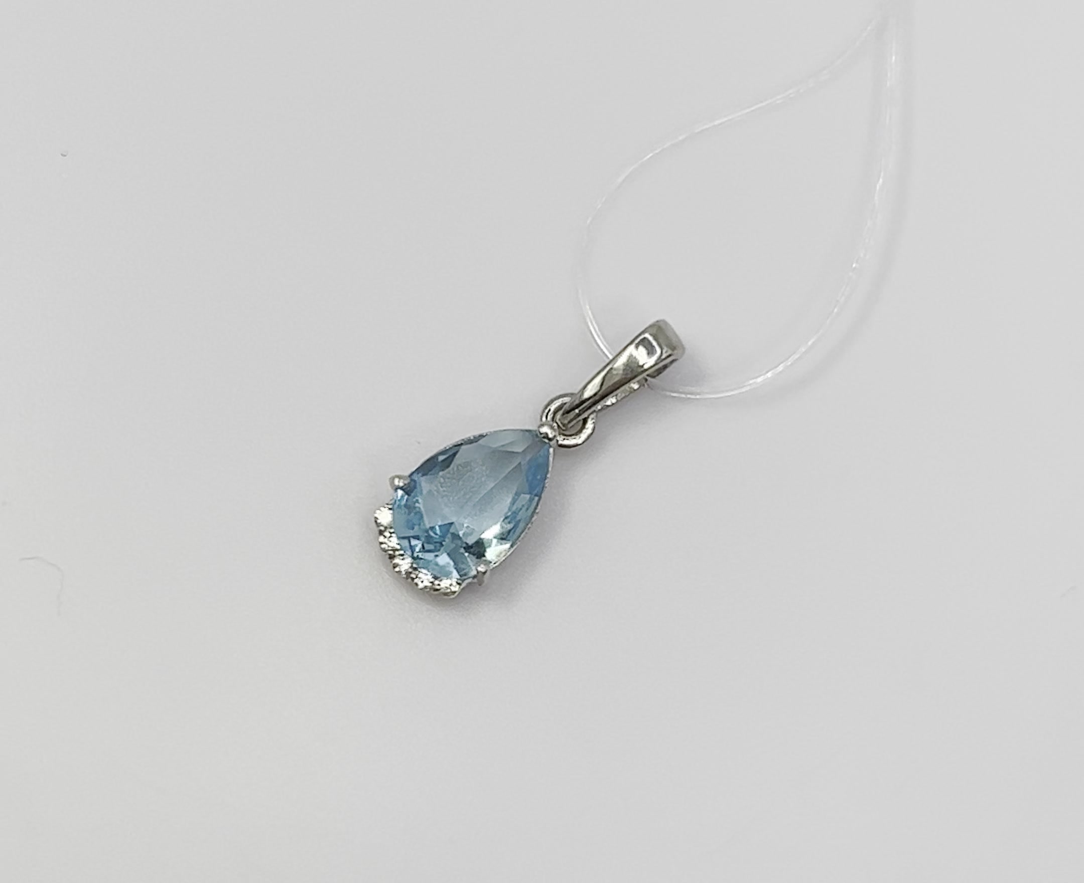 Подвеска Argentum, серебро, 925 проба, золочение, фианит, топаз синтетический, размер 1.6 см., золотистый — фото 1