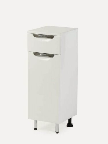 Изображение товара Комод, тумба для ванной комнаты, Fauraplus Толедо 30, полка, правый, белый, глянцевый.