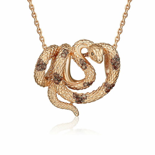 Подвеска Diamant online красное золото 585 проба фианит размер 17 см коричневый 38397₽