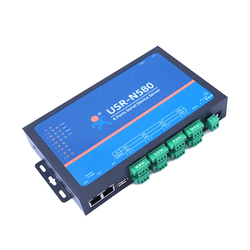 USR-N580 8-канальный преобразователь последовательного Ethernet с портами RS485 и поддержкой ModBus RTU в TCP, USR-N580