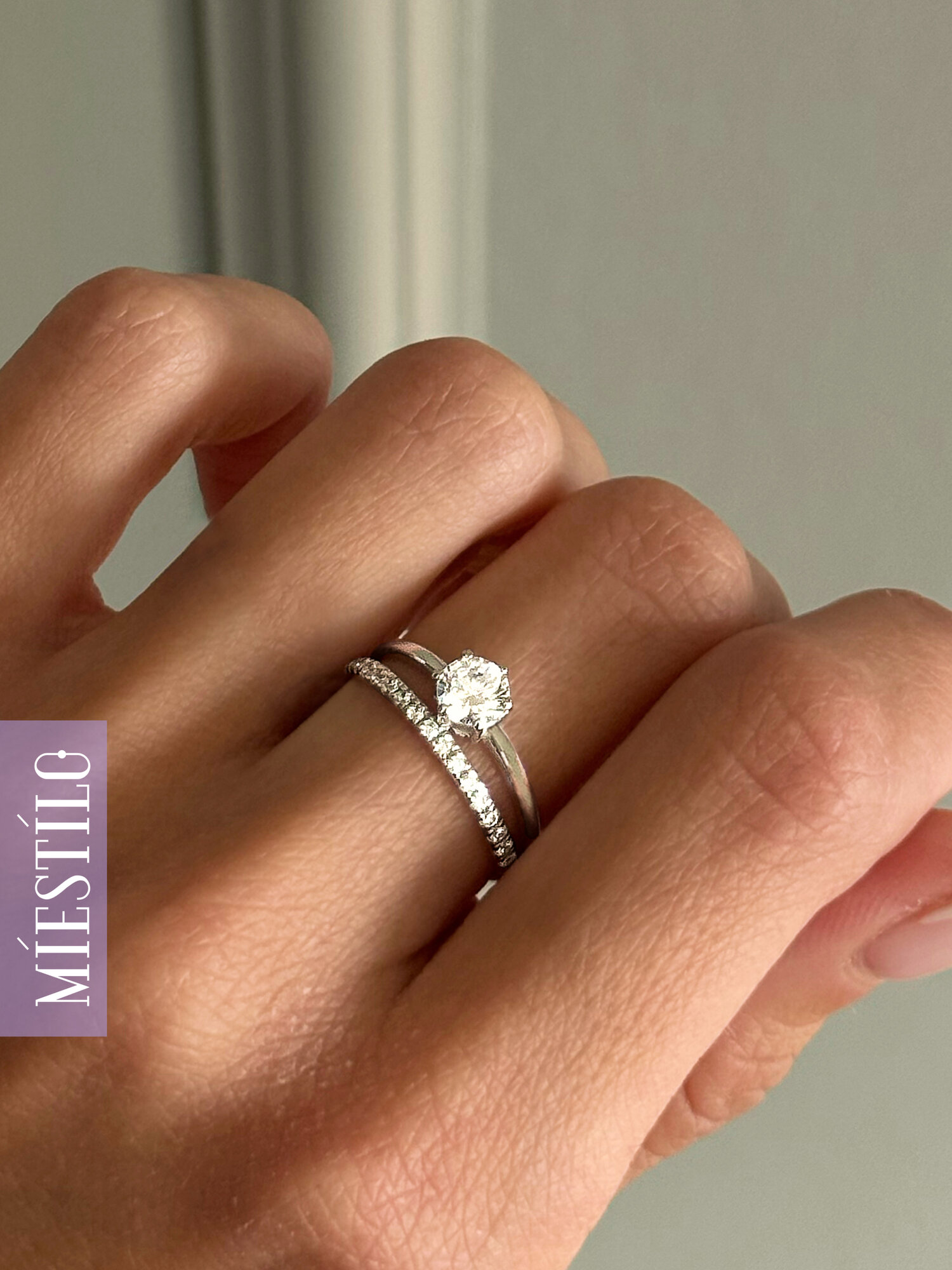 Кольцо помолвочное, дорожка MIESTILO, серебро, 925 проба, родирование, фианит, размер 18, серебристый