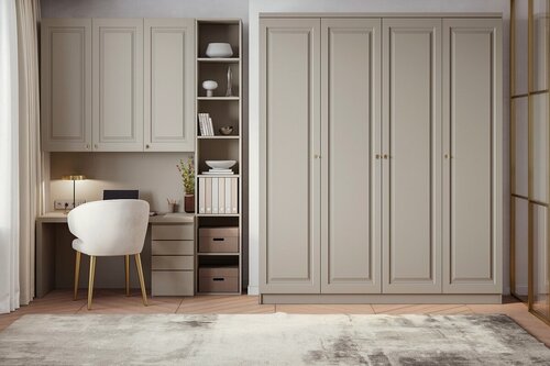 Изображение товара Шкаф распашной Миссури-4 Кашемир для одежды четырехдверный 230*230*60