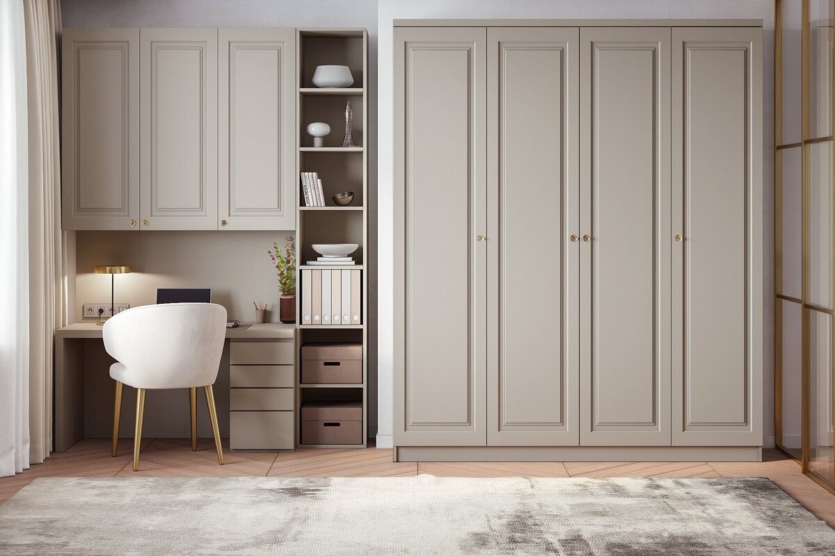 Шкаф распашной Миссури-4 Кашемир для одежды четырехдверный 180*250*50