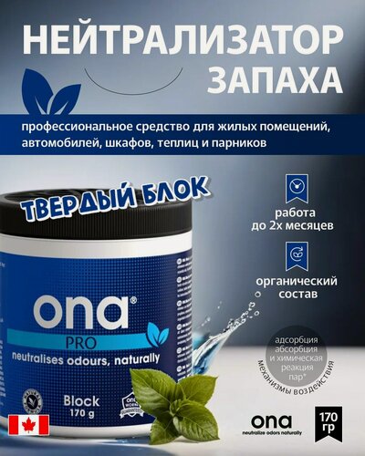 Изображение товара Нейтрализатор/ поглотитель запахов ONA Block PRO 170 гр. (твердый)