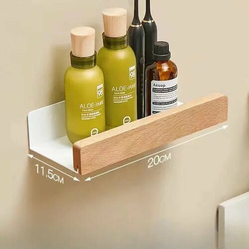 Настенная полка для ванной из дерева white 20CM 934₽