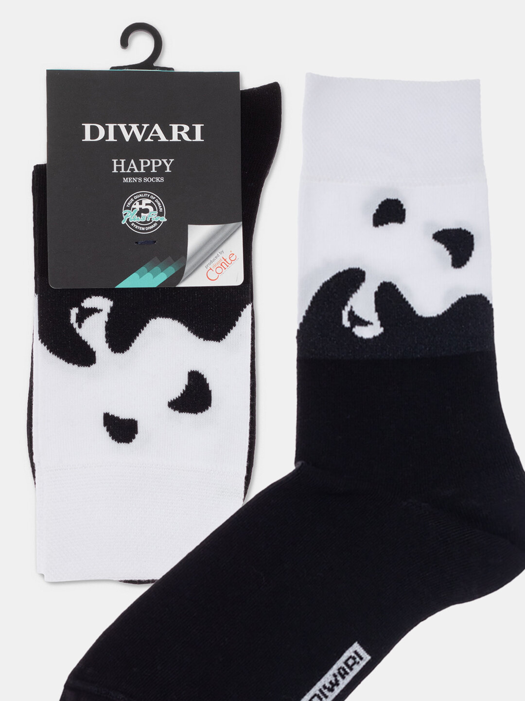 Носки Diwari HAPPY, размер 29(44-45), черный, белый