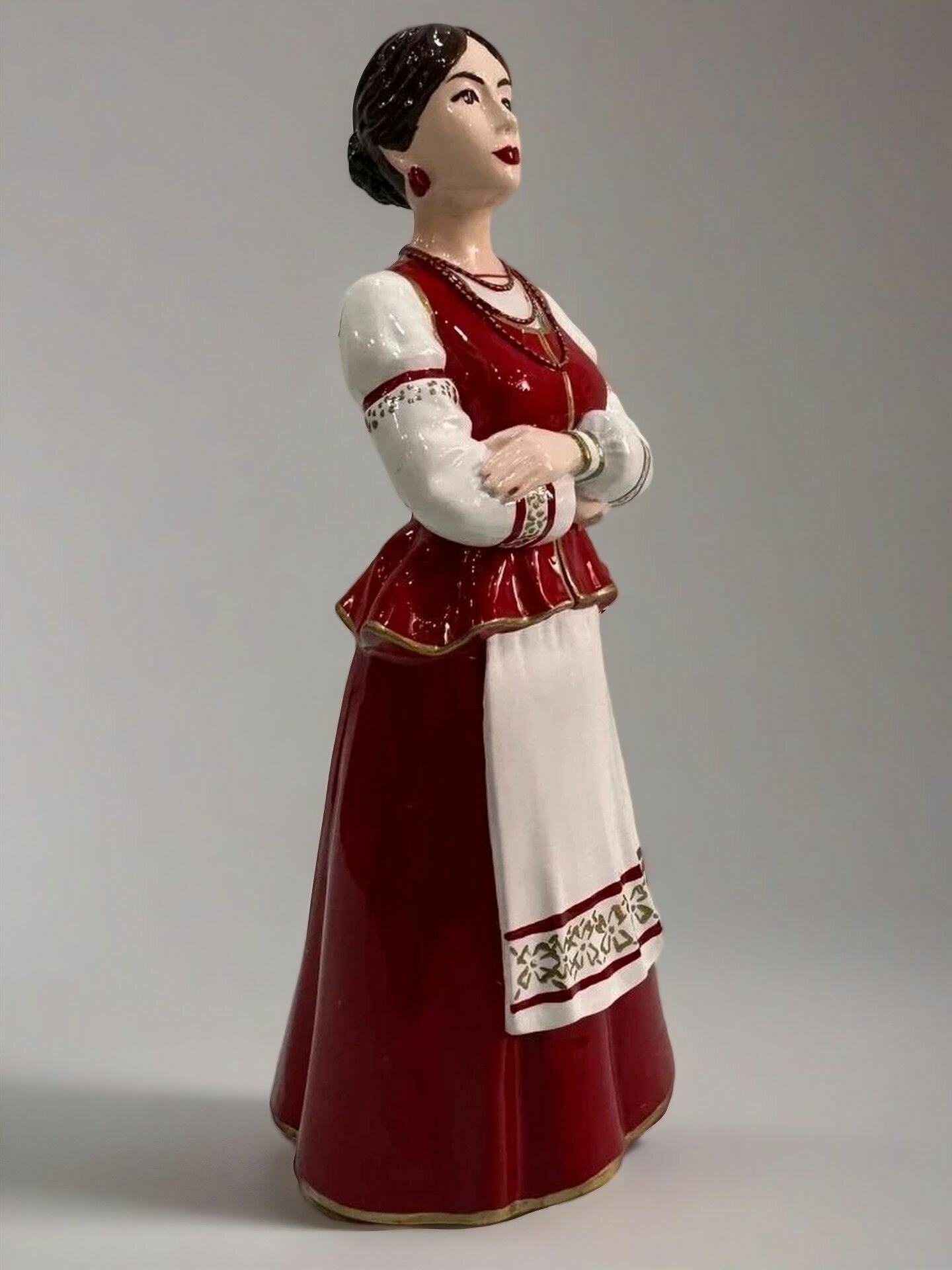 Статуэтка Казачка, высота 22 см, литьевой мрамор, цвет ручная роспись — фото 1