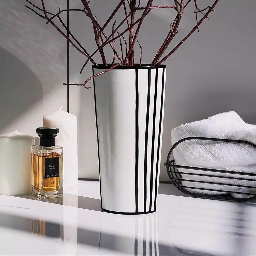 Ваза Grafica, 8х12,5х25 см, цвет белый черный 1200мл