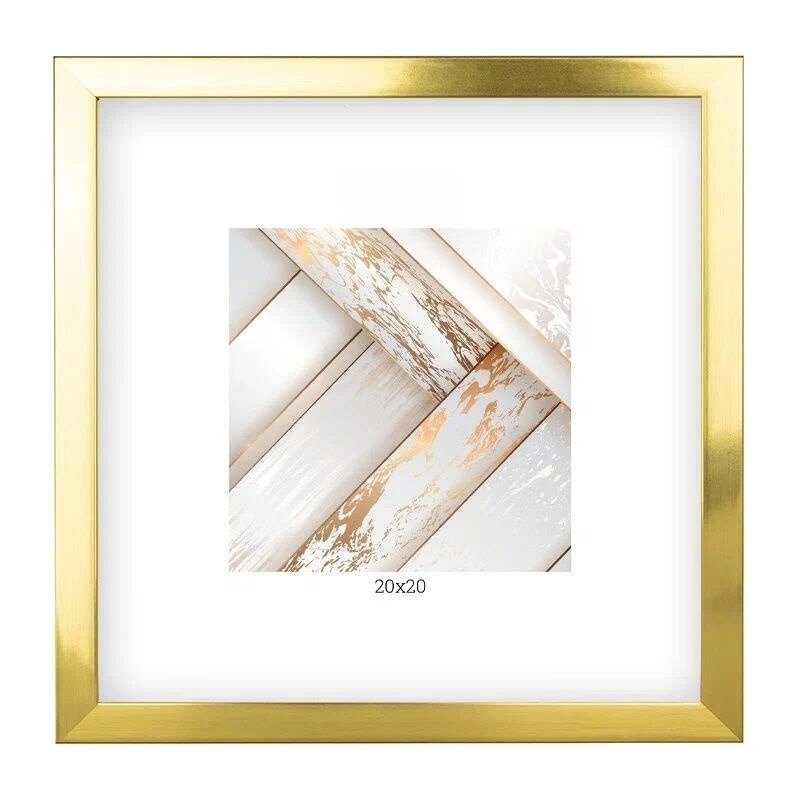 Фоторамка  рамка для фотографии  рисунка  вышивки  мозаики 20х20 см  gold  золотистая  с ножкой подставкой GF 6543