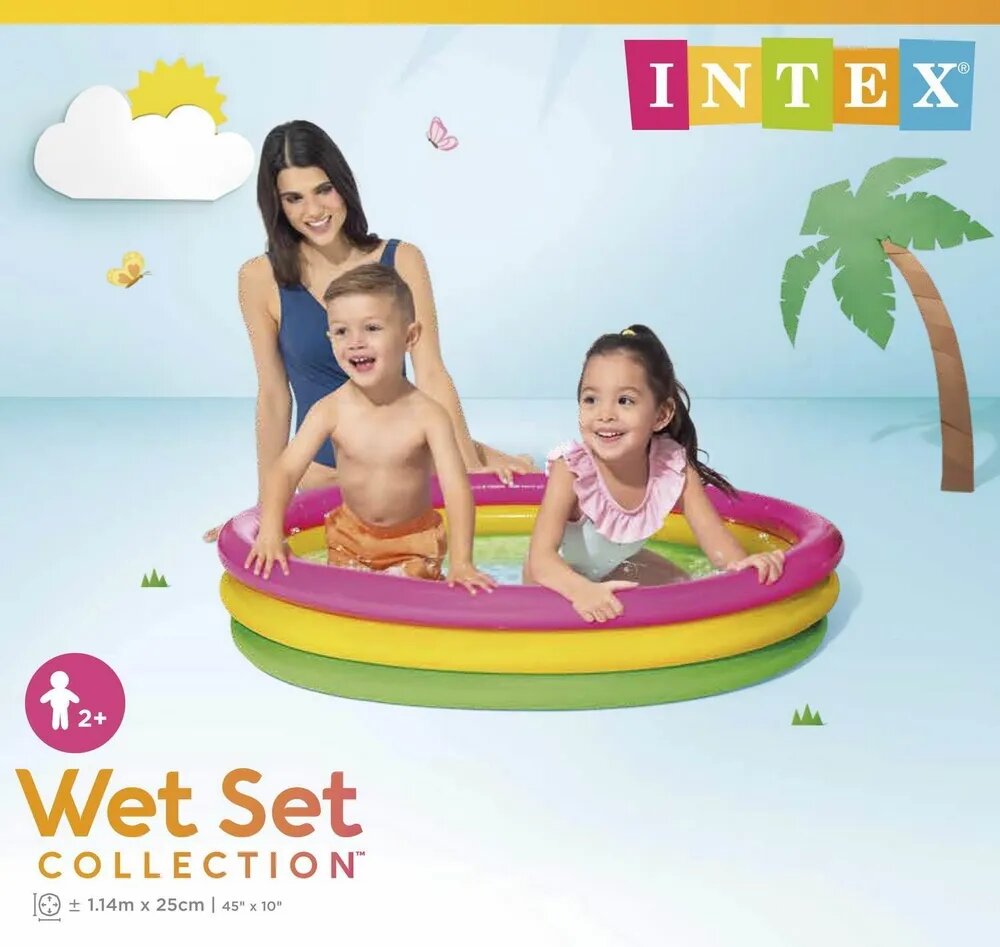 Бассейны Детский бассейн Intex Радуга, ПВХ, 136 литров, 114 см x 25 см.