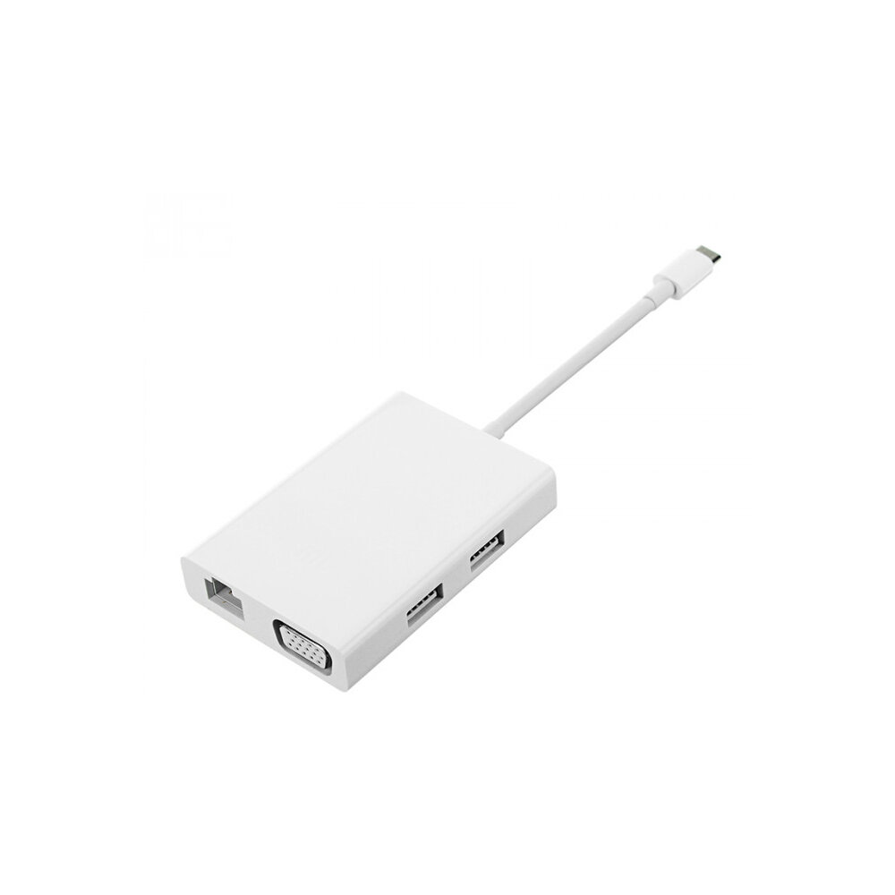 USB-концентратор XIAOMI, 2 USB, VGA, RJ45, цвет: белый (ZJQ04TM)