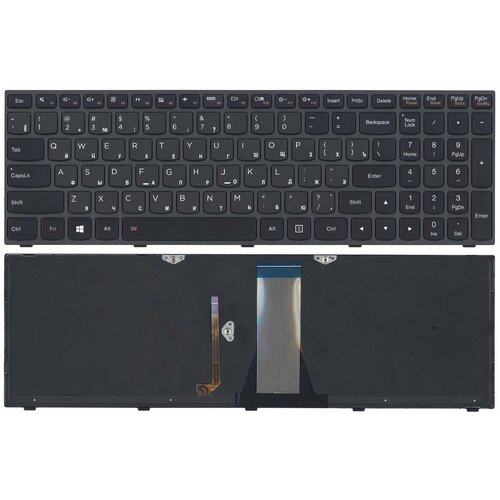 Клавиатура для ноутбука Lenovo IdeaPad G50-70 Z50-70 черная с подсветкой