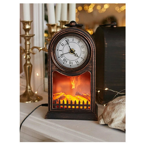 Настольные часы с эффектом искусственного камина LED Fireplace Lantern