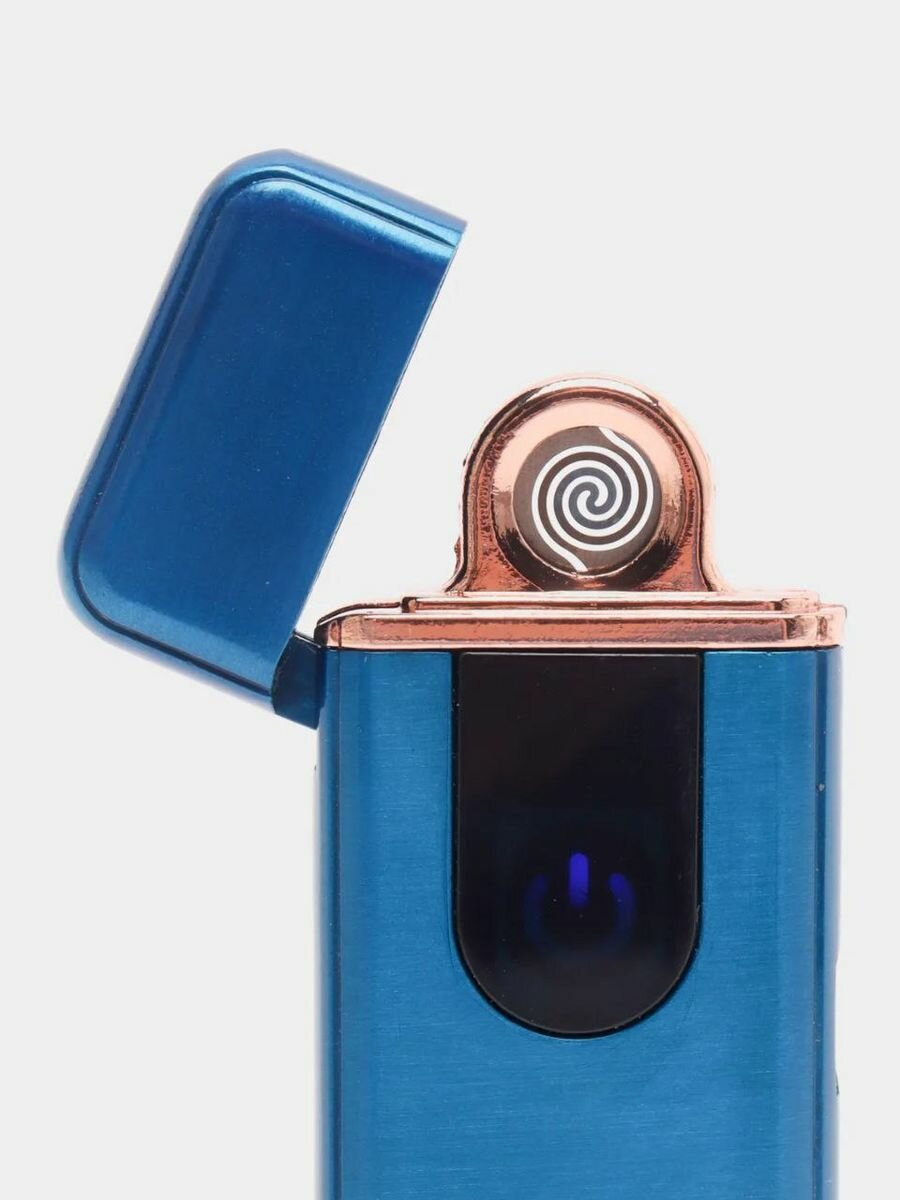 Зажигалка электронная сенсорная USB (Синий) - фотография № 2