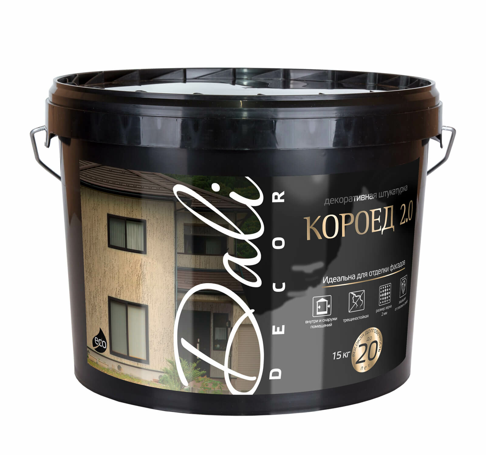 фото DALI Dali-Decor декоративная штукатурка акриловая с эффектом «короеда» 2.0 мм 15кг